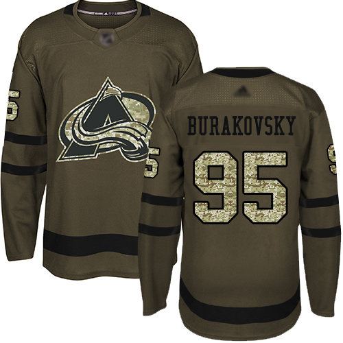 Adidas Colorado Avalanche Men #95 Andre Burakovsky Green Salute to Service Stitched NHL Jersey